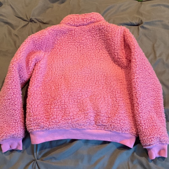 Cute Sherpa like 3/4 zip pull over sweater / sweatshirt - Picture 2 of 4